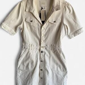 Paige women mayslie white denim button up dress Evereve womens 10